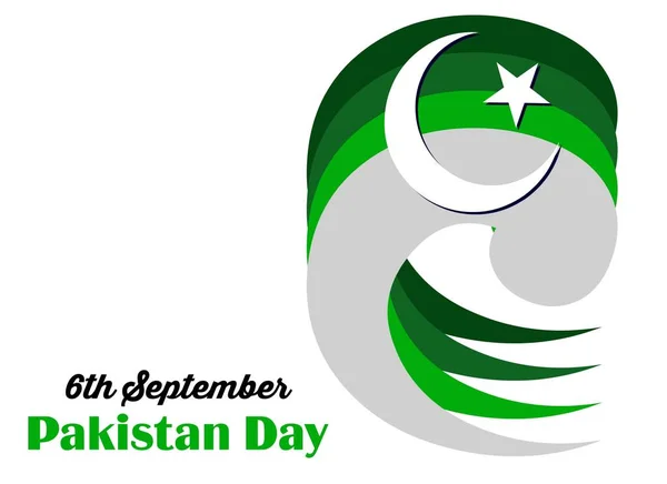 파키스탄 기념일 디자인 일러스트레이션 인사말 바탕에 파키스탄 국기흔들고 — 스톡 사진