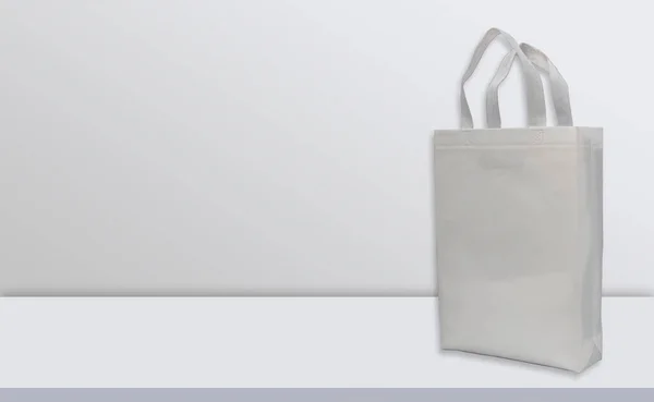 Non Woven Mockup Bags White Desk — Stock Photo, Image