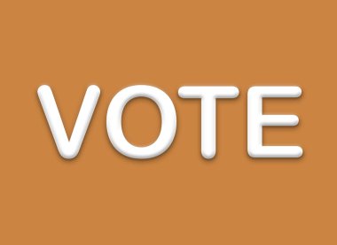 VOTE Metin Tasarım İllüstrasyonu. Business Text Banner kırtasiye posteri. Baskısal arkaplan. yaratıcı konsept. Reklamlar için 3B Metin Banner.