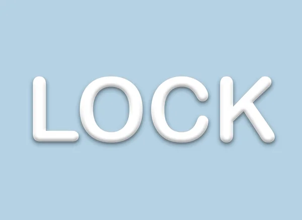 Ilustración Diseño Texto Lock Cartel Estacionario Business Text Banner Fondo — Foto de Stock