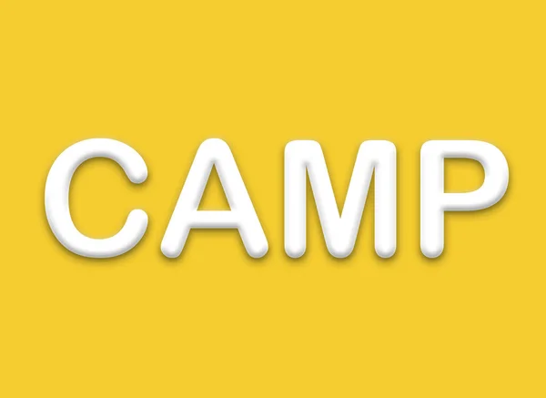 Camp Text Design Illustration Business Text Banner Stationär Affisch Typisk — Stockfoto