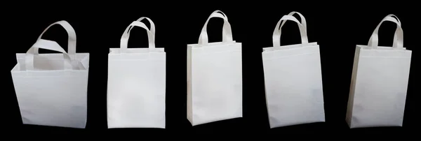 Set Von Non Woven Weißen Stoff Griff Schlaufe Taschen Auf Stockbild