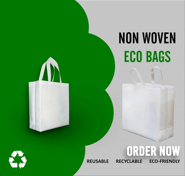 Ultrasonic Non Woven Tote Bags with copy space for text. Grocery Shopping Bags. ECO Friendly Printed Bag Order Now.