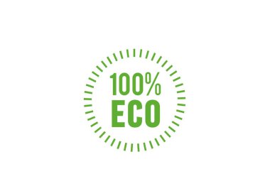 Beyaz arkaplanda% 100 ECO logosu izole edildi