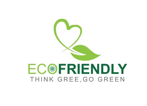 Creative Design Illustration of ECO Friendly Logo,  Green Logo on White Background