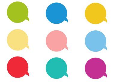 Konuşma metni seti, sohbet kutusu, mesaj kutusu çizim tasarımı. Düşünce simgesinin balon karalama biçimi.