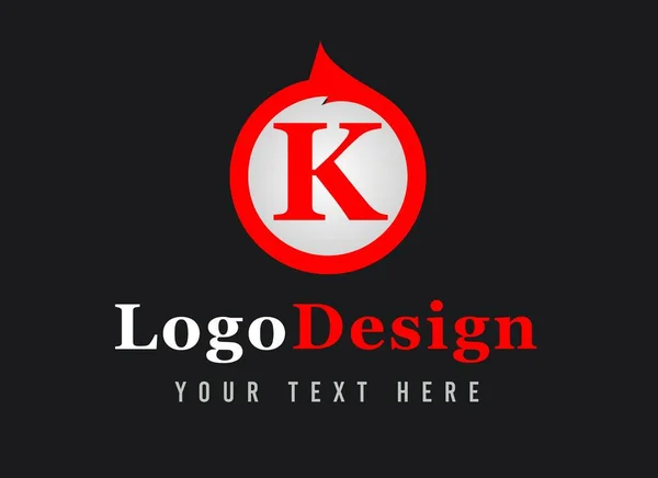 Letter K Logo Design. Your Text Here . Logo Template on black background.