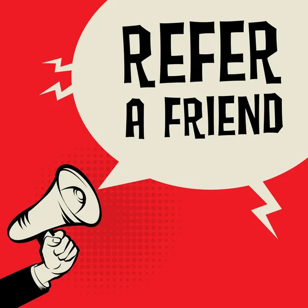 Megafon El, metin ile iş konsepti Bir Arkadaş bakın