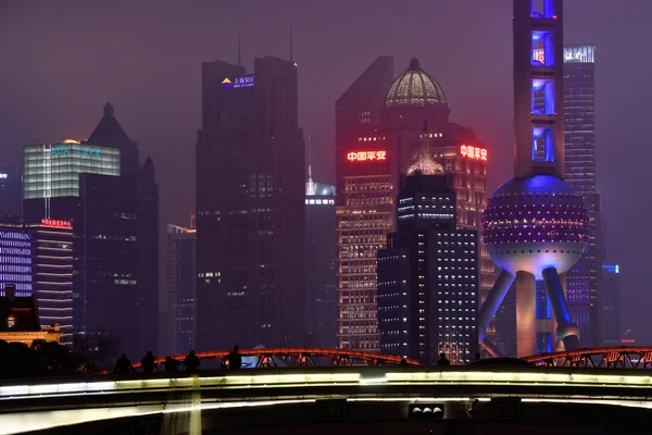 Pudong district night view — Stock Photo, Image