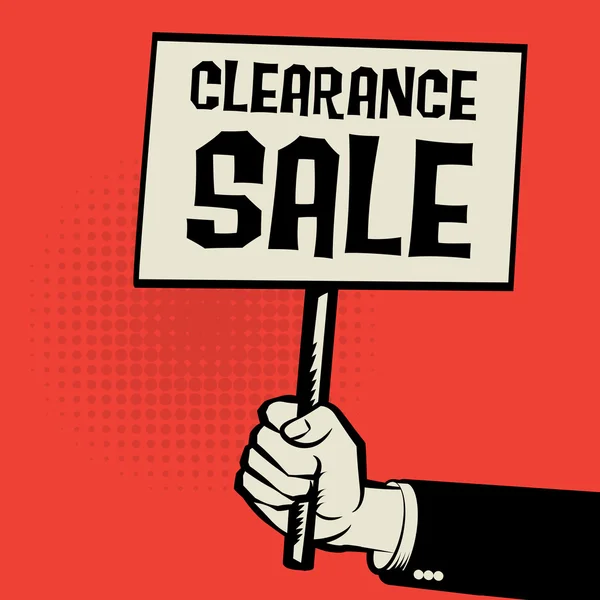 Poster în mână, concept de afaceri cu text Clearance Sale — Vector de stoc