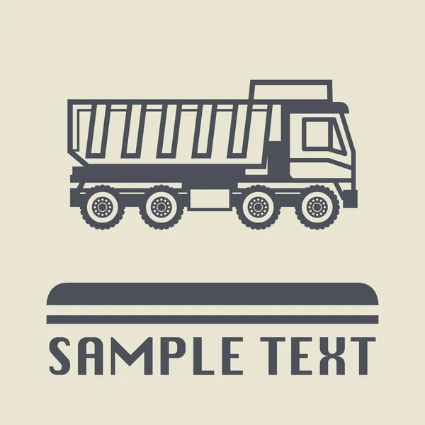 Dump truck icon or sign — Stock Vector