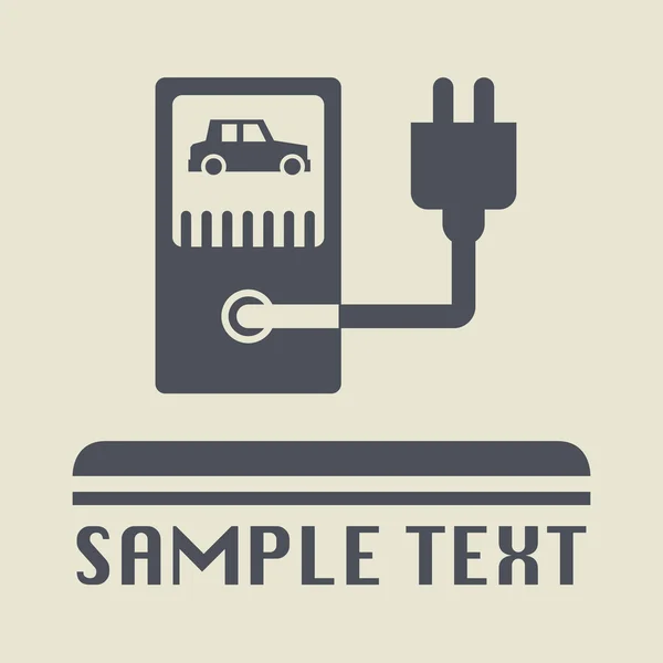 Elektrische auto station pictogram of teken — Stockvector