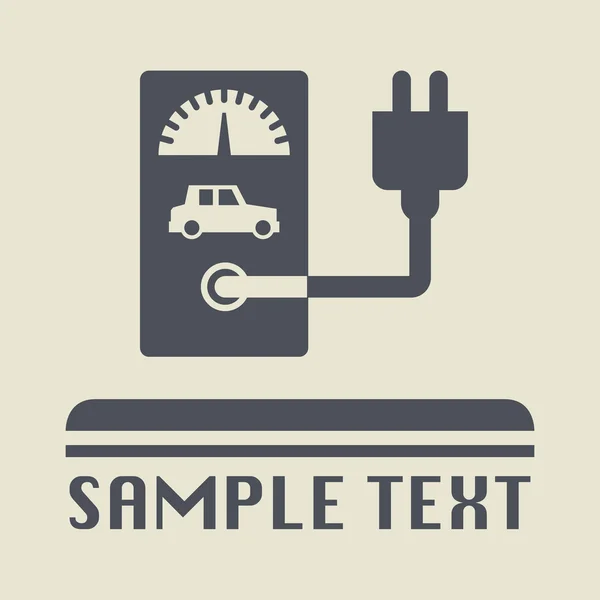 Icône ou panneau de station de voiture électrique — Image vectorielle