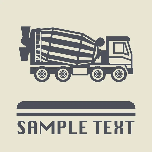 Concrete Mixer Truck icon or sign — Stock Vector