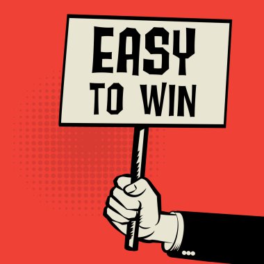 El, iş kavramı ile metin kolay kazanmak için poster