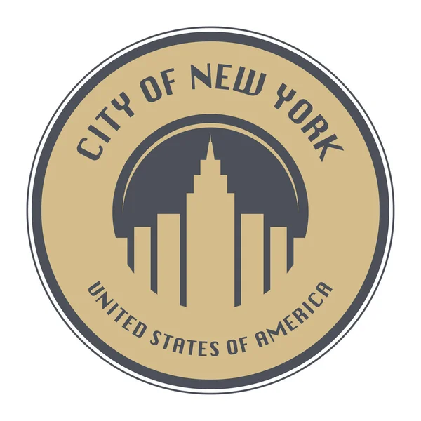 Печать с названием New York, New York City, United States — стоковый вектор