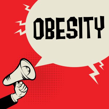 Megafon el, metin obezite ile iş kavramı