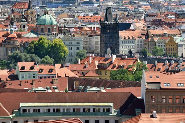 Tile roofs of the old city Prague — Stock Photo, Image
