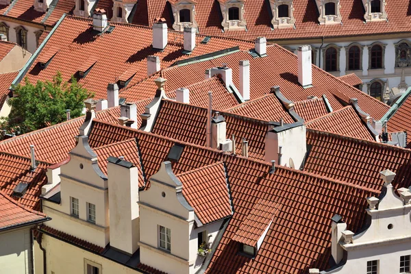 Tile roofs of the old city Prague — Stock Photo, Image