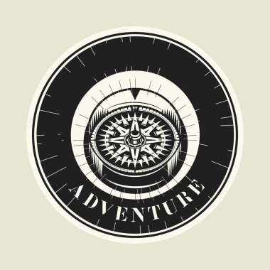 Soyut vintage pusula ile metin macera