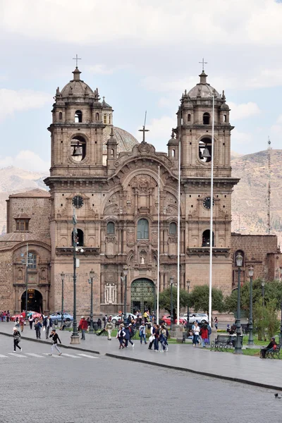 Vista da Iglesia de la Compania de Jesus em Cusco — Fotografia de Stock