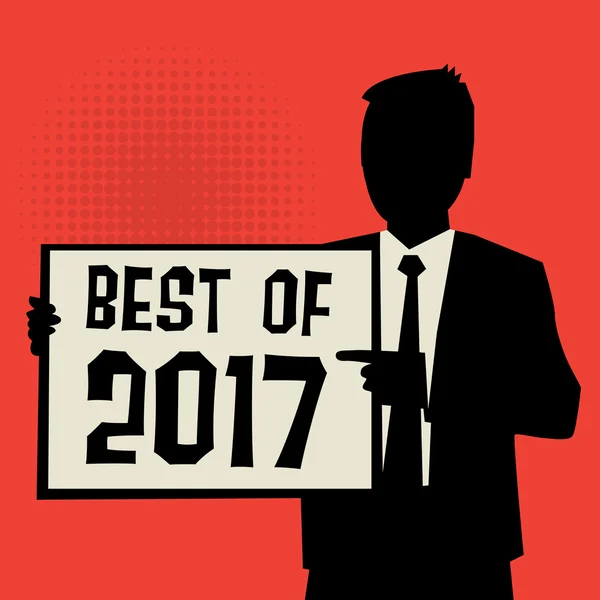 Ember bemutatás fedélzet, teendő fogalom-val szöveg legjobb-ból 2017 — Stock Vector