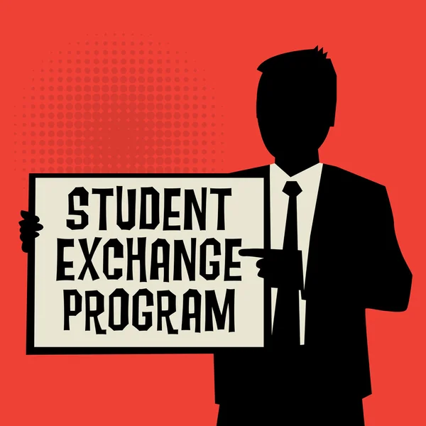 Доска объявлений, бизнес-концепция с текстом Student Exchange P — стоковый вектор