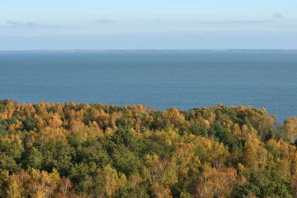 Blick Auf Die Kurische Lagune Von Sandigen Grauen Dünen Neringa — Stockfoto