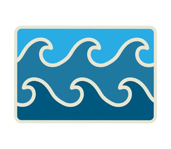Κύματα Αυτοκόλλητο Σέρφερ Σχέδιο Γραμματοσήμων Πινακίδας Διανυσματική Απεικόνιση — Διανυσματικό Αρχείο