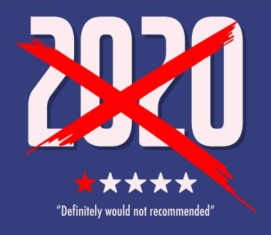 2020 Bir Yıldız Beğeni - Önerilmez, vektör illüstrasyonu