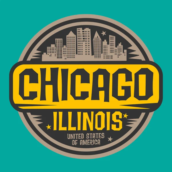 Stempel Teken Met Naam Chicago Illinois Vectorillustratie — Stockvector