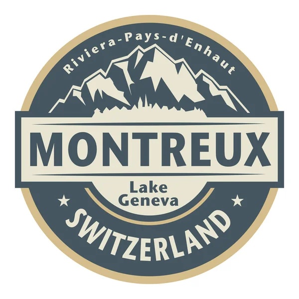 Montreux Είναι Ένας Δήμος Και Μια Ελβετική Πόλη Στην Ακτογραμμή — Διανυσματικό Αρχείο