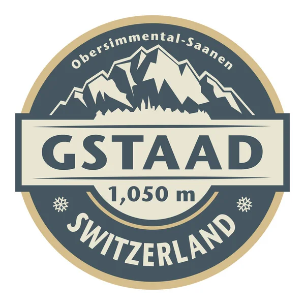 Gstaad Svizzera Situata Nell Oberland Berner Gstaad Ospita Ampio Comprensorio — Vettoriale Stock