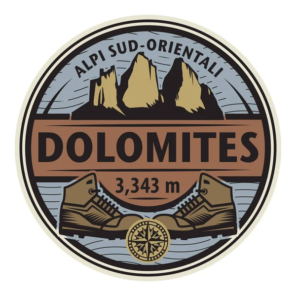 Dolomites Mountain Range Located Northeastern Italy Europe Vector Illustration — Stock Vector