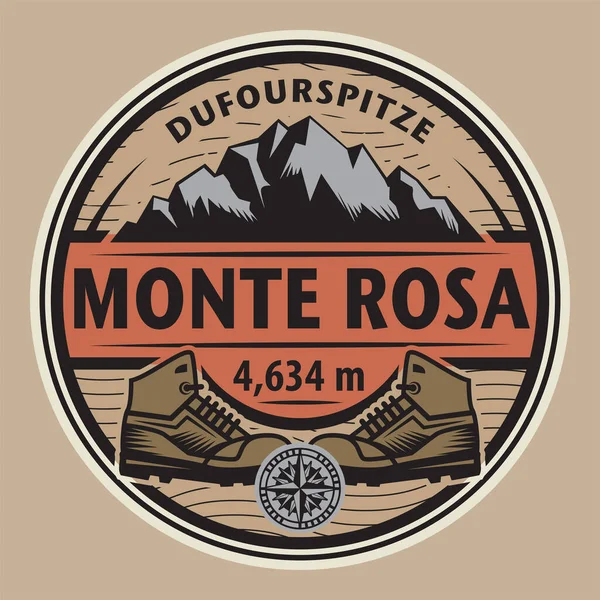 Dufourspitze Hoogste Top Van Monte Rosa Een Enorm Met Ijs — Stockvector