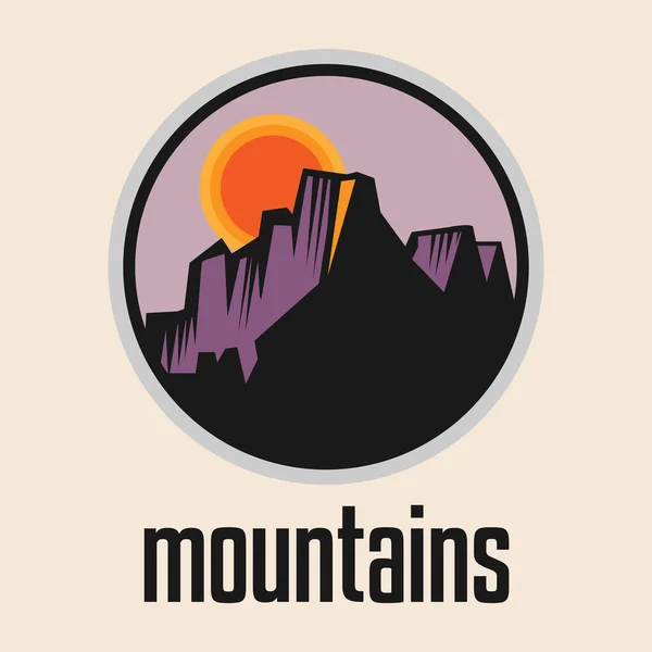 Mountain Venkovní Dobrodružství Odznak Nebo Symbol Grafický Designový Prvek Vektorová — Stockový vektor