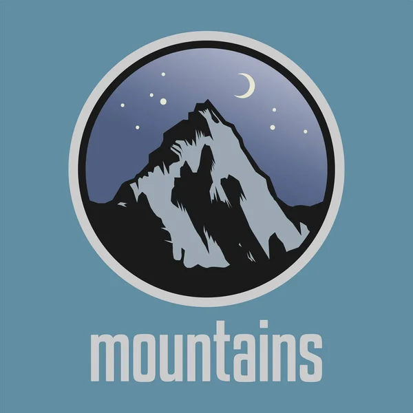 Montagne Insigne Symbole Aventure Plein Air Élément Design Graphique Illustration — Image vectorielle