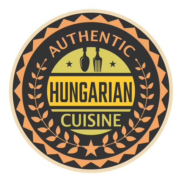 Abstract Stamp Label Text Authentic Hungarian Cuisine Written Vector Illustration — Stock Vector