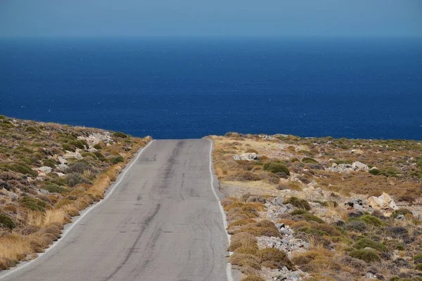 Yunanistan Girit Adasındaki Boş Dağ Yolu — Stok fotoğraf