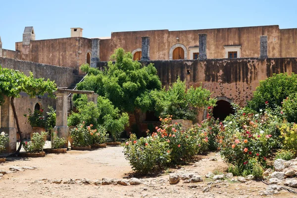 Kreta Augustus Architectuur Van Het Arkadi Klooster Augustus 2020 Kreta — Stockfoto