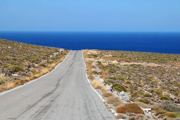 Empty Mountain Road Crete Island Greece — Stock Photo, Image