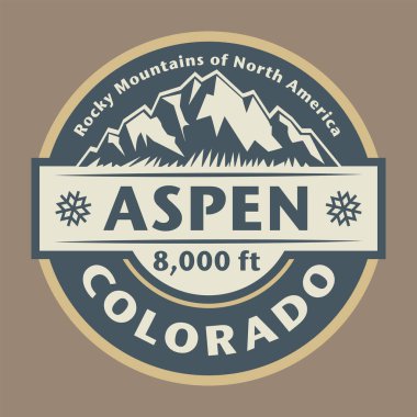 Aspen, in Colorados Rocky Mountains, is a ski resort town and destination for outdoor recreation. Vector illustration clipart