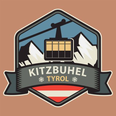 Kitzbuhel is a medieval town situated in the Kitzbuhel Alps along the river Kitzbuheler Ache in Tyrol, Austria. Vector illustration