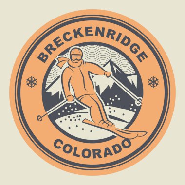 Breckenridge Ski Resort is an alpine ski resort in the western United States, in Breckenridge, Colorado. Vector illustration