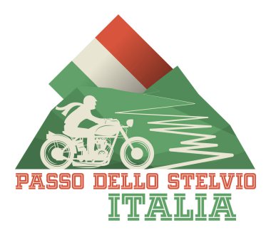 Stelvio Geçidi, İtalya, vektör çizimi