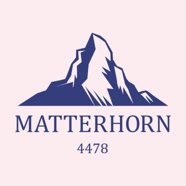 Matterhorn, İsviçre Alpleri. Matterhorn 'lu Alpler manzarası, vektör illüstrasyonu
