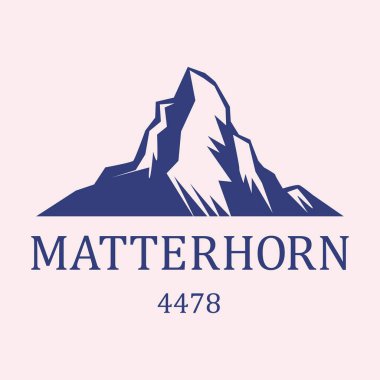 Matterhorn, Swiss Alps. Landscape of Alps with Matterhorn, vector illustration clipart