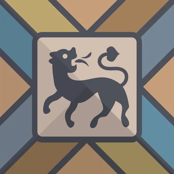 Handgetekende Heraldische Hond Heraldry Logo Design Element Vector Illustratie — Stockvector