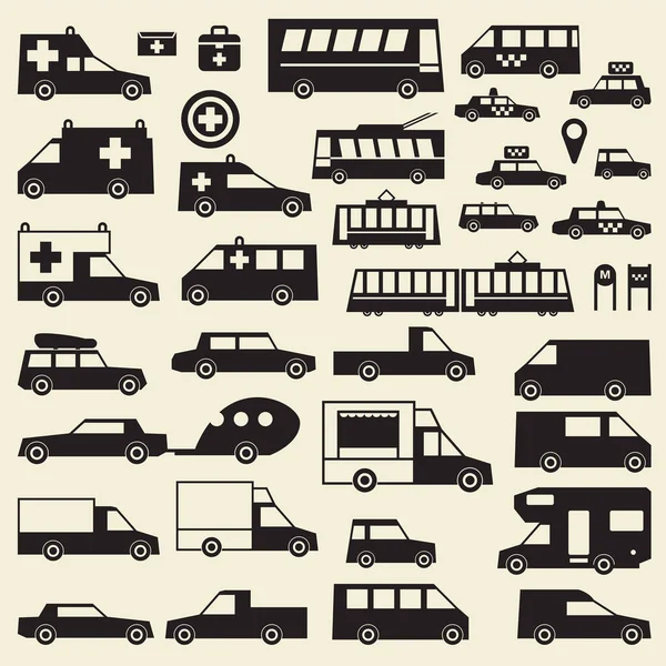 Conjunto Varios Coches Ciudad Ilustración Del Vector — Archivo Imágenes Vectoriales