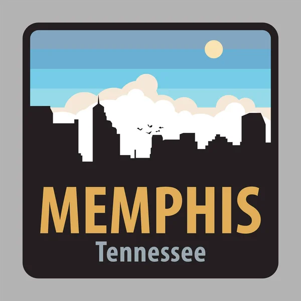 Etiqueta Signo Con Nombre Memphis Tennessee Ilustración Vectorial — Archivo Imágenes Vectoriales